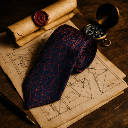 The Crimson Lattice Silk Tie